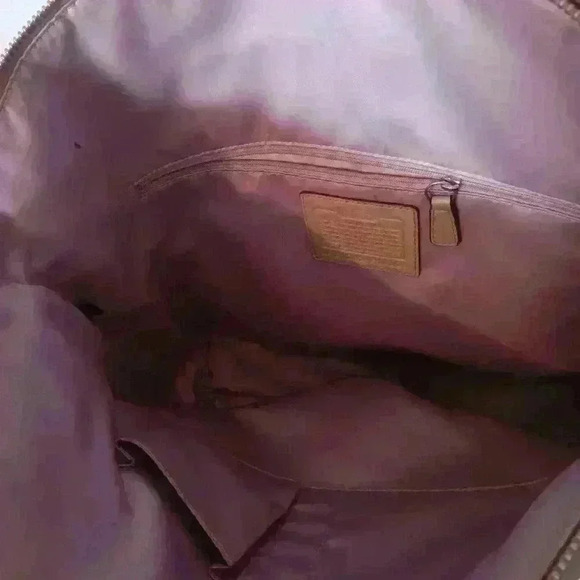 Coach Laura Signature Taupe Large Leather Tote Shoulder Bag - Picture 13 of 16